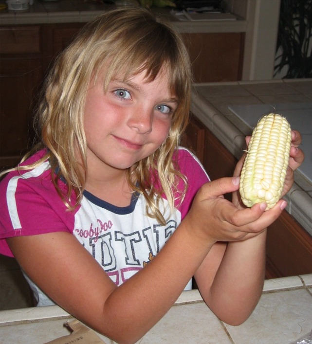 Lauren with corn
